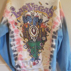 Rare Warren Lotas Las Vegas Tie-Dye Skeleton Roulette Hoodie Large L